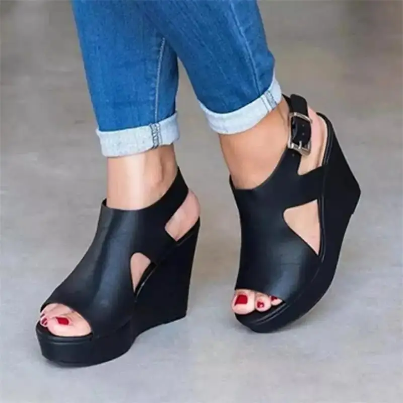 2021 Women's Fashion Casual Solid Color PU Simple Buckle Open Toe Wedges Comfortable Classic Summer Sandals 7KG088
2021 Women's Fashion Casual Solid Color PU Simple Buckle Open Toe Wedges Comfortable Classic Summer Sandals 7KG088