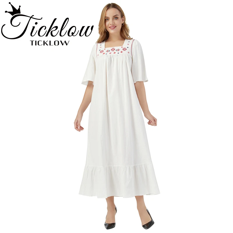 2021 Fashion Casual Pure Color Dress Large Size Loose Dress Temperamental Mid-Sleeve Embroidered Dress S-XL
2021 Fashion Casual Pure Color Dress Large Size Loose Dress Temperamental Mid-Sleeve Embroidered Dress S-XL