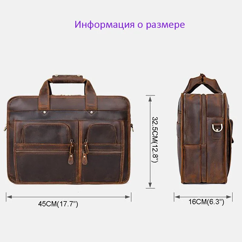 Italian Cowhide Leather Briefcase Men Business Handbag Shoulder Travel Laptop Bag 17.3 Inches Large Capacity YKK Metal Zippers
Italian Cowhide Leather Briefcase Men Business Handbag Shoulder Travel Laptop Bag 17.3 Inches Large Capacity YKK Metal Zippers