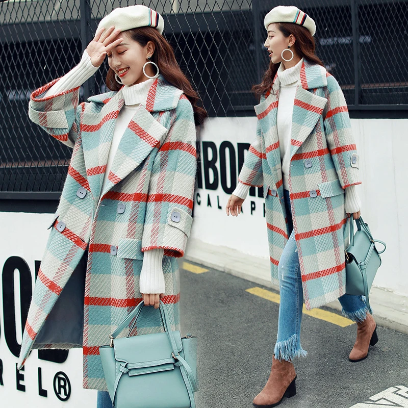 Women Jacket Winter Autumn Lapel Plaid Coat Plus Size Loose Jackets Warm Trench Long Coat Casual Overcoat Women Woolen Coat
Women Jacket Winter Autumn Lapel Plaid Coat Plus Size Loose Jackets Warm Trench Long Coat Casual Overcoat Women Woolen Coat