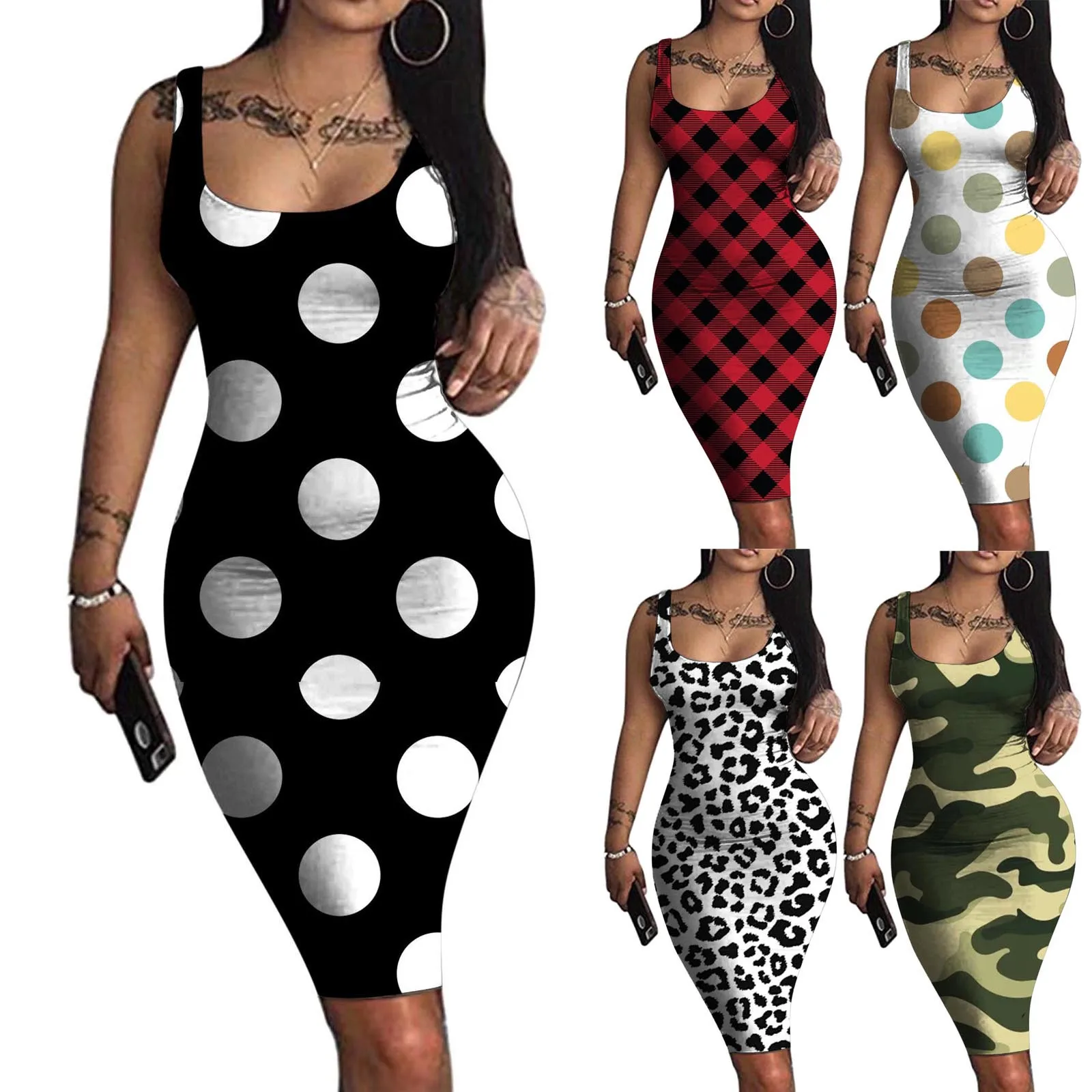 40# Sexy Bodycon Dress Woman Polka Dot Printing Wrap Hip Mini Dress Spaghetti Strap Sleeveless sheath summer dress 2021
40# Sexy Bodycon Dress Woman Polka Dot Printing Wrap Hip Mini Dress Spaghetti Strap Sleeveless sheath summer dress 2021