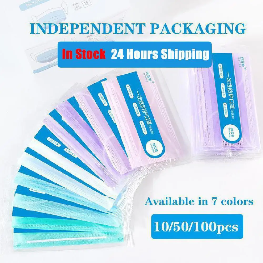 50pcs Mask Adult Disposable Mask Independent Packaging 3ply Non-woven Melt Blown Safe Protective Breathable Mouth Mascarilla
50pcs Mask Adult Disposable Mask Independent Packaging 3ply Non-woven Melt Blown Safe Protective Breathable Mouth Mascarilla