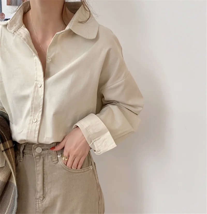 HziriP New Arrival Basic Shirt Women Solid Blouses Tops New Spring Autumn OL Elegance Loose Lapel Long Sleeve Office Lady Shirts
HziriP New Arrival Basic Shirt Women Solid Blouses Tops New Spring Autumn OL Elegance Loose Lapel Long Sleeve Office Lady Shirts