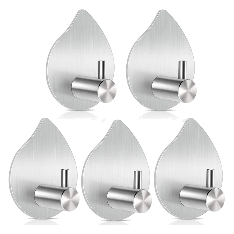 Adhesive Hooks Wall Hooks Bathroom Waterproof Stainless Steel Towel Hooks,for Coat Hat Robe,Waterdrop(Silver,5 Packs)
Adhesive Hooks Wall Hooks Bathroom Waterproof Stainless Steel Towel Hooks,for Coat Hat Robe,Waterdrop(Silver,5 Packs)
