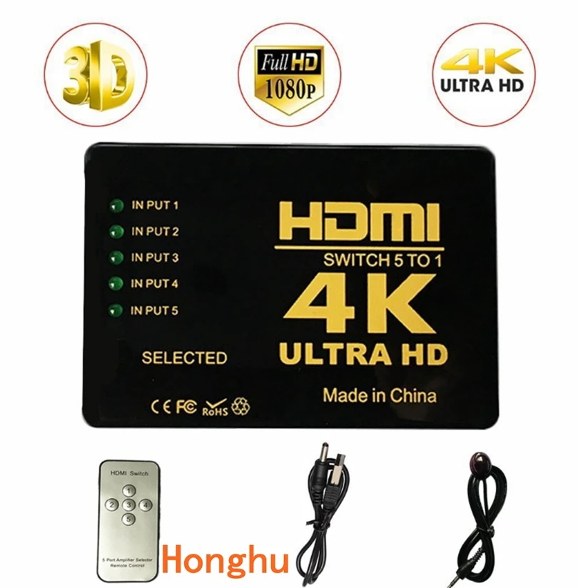 

4K * 2K HDMI переключатель HDTV 1080p 5-портовый 3-портовый вход к 1 переключателю переключатель сплиттер концентратор с ИК-пультом 3D для PS3 Xbox 360
