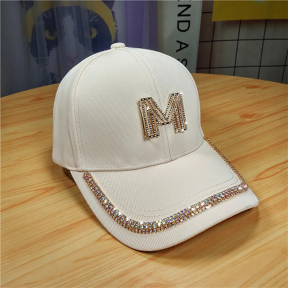 Letter M Women's Bling Baseball Cap Ladies Fashion Caps with Rhinestones Snapback Hip Hop Hats Black White
Letter M Women's Bling Baseball Cap Ladies Fashion Caps with Rhinestones Snapback Hip Hop Hats Black White