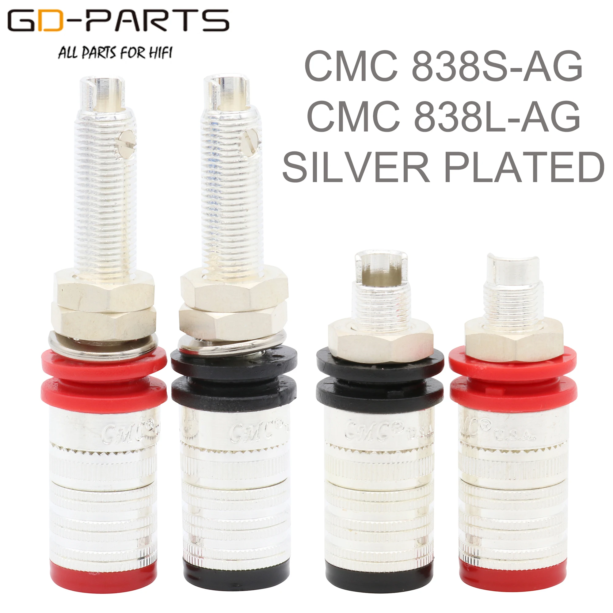 

CMC 838S-AG 838L-AG Silver Plated OFC Speaker Amplifier Binding Post Terminal Banana Plug Socket Output Connector Hifi Audio DIY