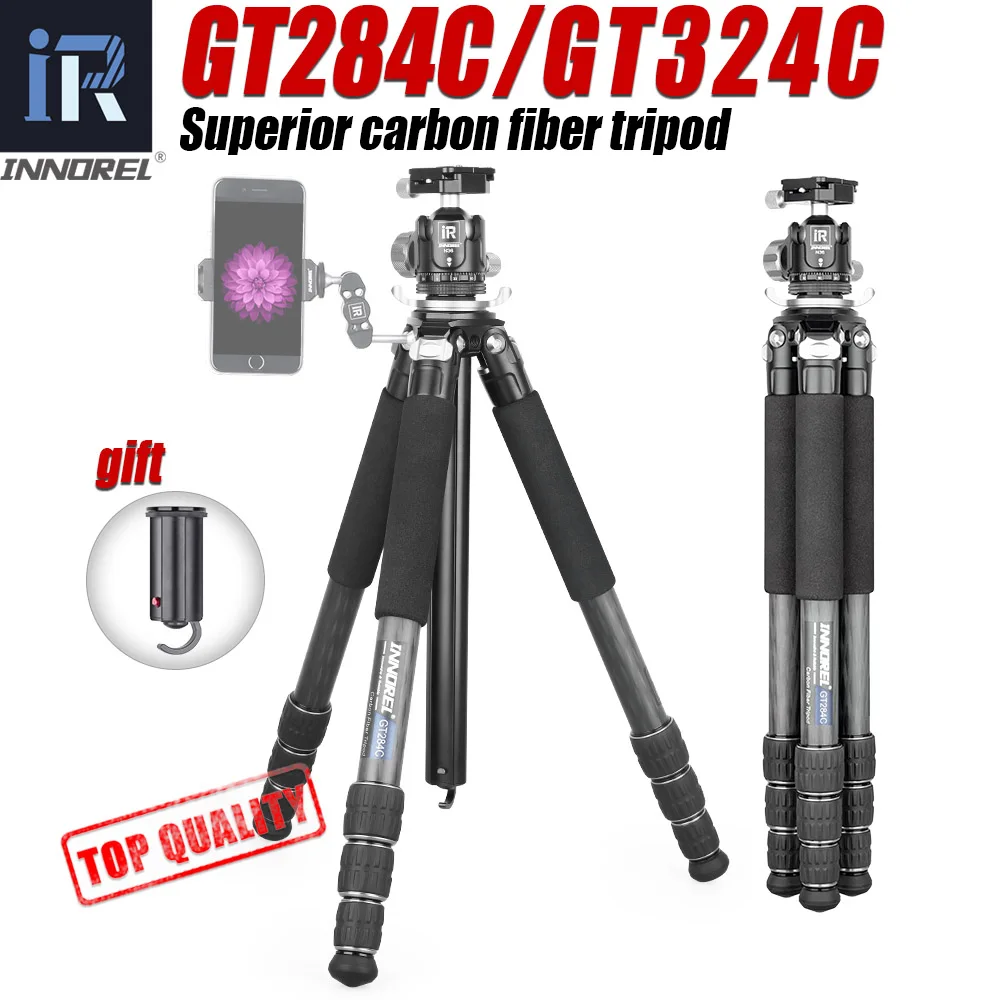 GT284C/324C Professional 10 Layers Carbon Fiber Tripod Low Gravity Center Ballhead & Special-shaped Center Column, for DSLR
GT284C/324C Professional 10 Layers Carbon Fiber Tripod Low Gravity Center Ballhead & Special-shaped Center Column, for DSLR