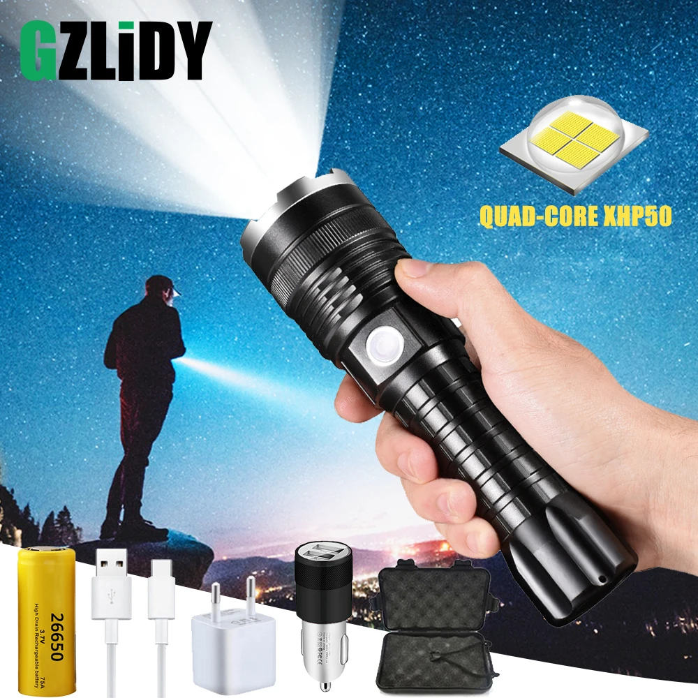 Фонафонарь XHP50 светодиодный водонепроницаемый с зарядкой от USB, 4 режима 
Фонафонарь XHP50 светодиодный водонепроницаемый с зарядкой от USB, 4 режима
