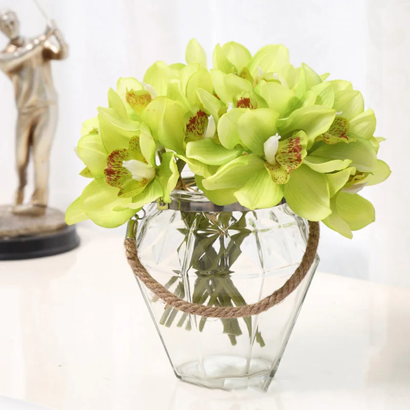 Faux Flowers Orchid Real Touch Latex 6 Heads Cymbidium Fake Flower Decoration Wedding Bride Holding Bouquet Decoration For Home
Faux Flowers Orchid Real Touch Latex 6 Heads Cymbidium Fake Flower Decoration Wedding Bride Holding Bouquet Decoration For Home