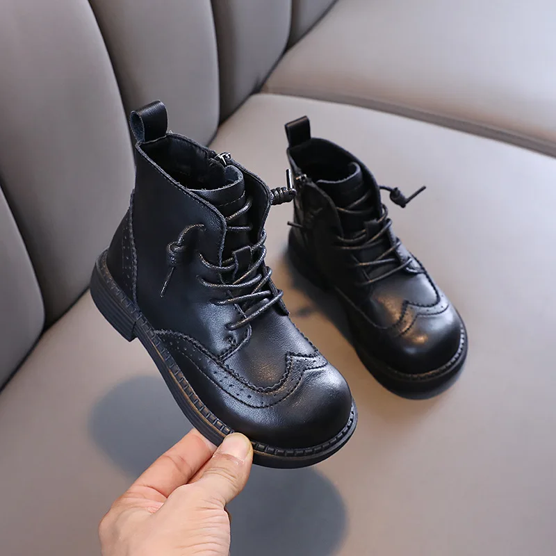 Autumn and Winter Children's Leisure Mid-help Martin Boots Student Genuine Leather Short Boots Children's Boots
Autumn and Winter Children's Leisure Mid-help Martin Boots Student Genuine Leather Short Boots Children's Boots