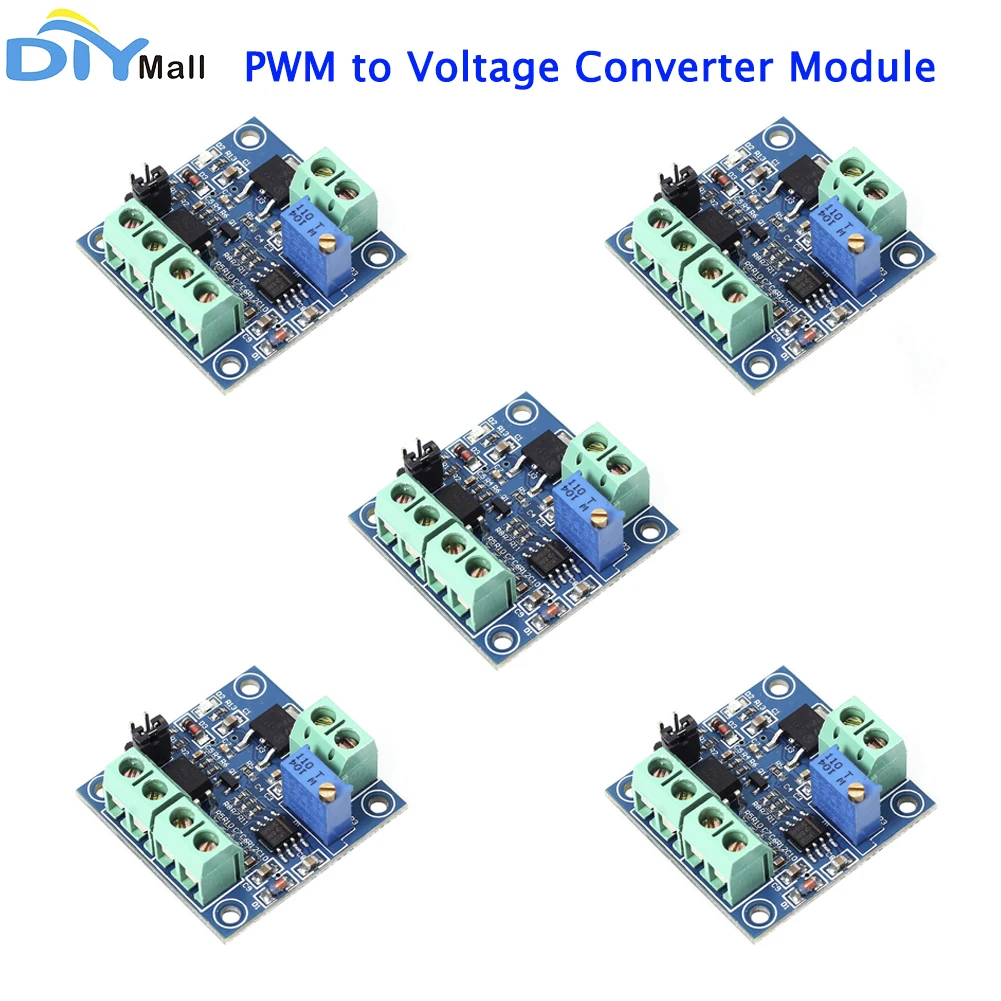 

5pcs PWM to Voltage Converter Module 0%-100% to 0-10V for PLC MCU Digital to Analog Signal PWM Adjustable Converter Power Module