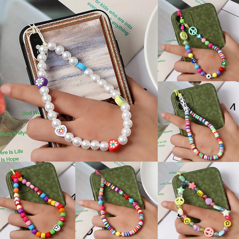 Trendy Ins Handwork Colorful Smiling Beads Chain Mobile Phone Chain Anti-lost Soft Pottery Rope Cord Lanyard for Women
Trendy Ins Handwork Colorful Smiling Beads Chain Mobile Phone Chain Anti-lost Soft Pottery Rope Cord Lanyard for Women
