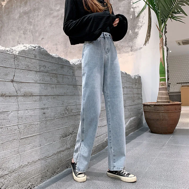 TongSiHai Jeans Women Ladies High Waist Straight Wide Leg Denim Pants Girl Light Blue Split Fork Jean Streetwear Vaqueros Mujer
TongSiHai Jeans Women Ladies High Waist Straight Wide Leg Denim Pants Girl Light Blue Split Fork Jean Streetwear Vaqueros Mujer