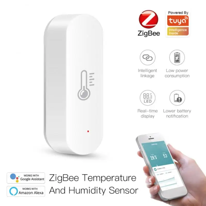 

Датчик температуры и влажности Tuya WIFI ZigBee, умный термометр с управлением через приложение, с поддержкой Alexa Google Home
