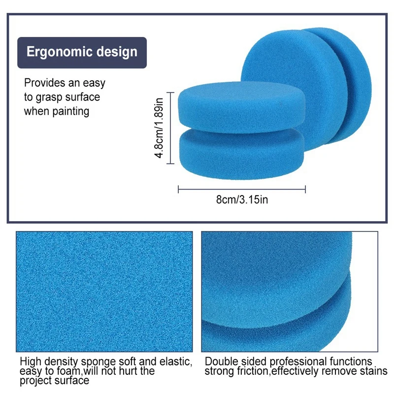 Paint Sponges,Double Layer Circular Painting Sponge for Art Crafts,Car,Kitchen with Mesh Hanging Storage Bag (Blue) 4Pcs
Paint Sponges,Double Layer Circular Painting Sponge for Art Crafts,Car,Kitchen with Mesh Hanging Storage Bag (Blue) 4Pcs
