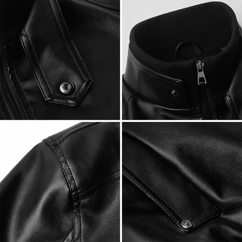 Fashion Spring Male Leather Jacket Plus Size 3XL Black Brown Mens Stand Collar Coats Leather Biker Jackets
Fashion Spring Male Leather Jacket Plus Size 3XL Black Brown Mens Stand Collar Coats Leather Biker Jackets