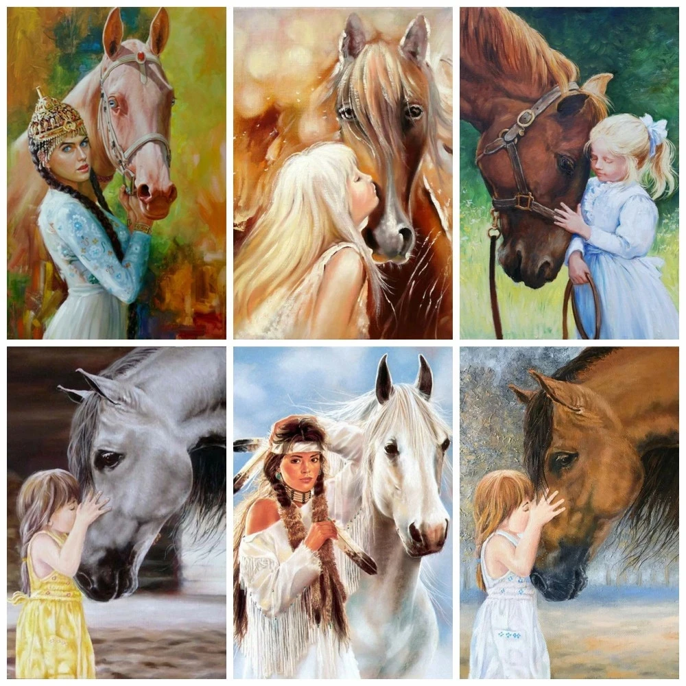 Sontonga Full Square/round Diamond Embroidery Horse Girl 5D Diamond Painting Portrait Mosaic Cross Stitch Wall Decoration 
Sontonga Full Square/round Diamond Embroidery Horse Girl 5D Diamond Painting Portrait Mosaic Cross Stitch Wall Decoration