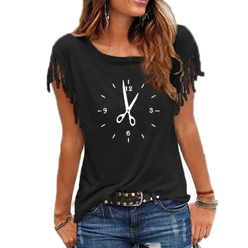 2019 New Stylish Hair Salon Clock Fashion T Shirts Women Cotton O-Neck Tops Loose Short Sleeve Women T-shirt Streetwear Clothing
2019 New Stylish Hair Salon Clock Fashion T Shirts Women Cotton O-Neck Tops Loose Short Sleeve Women T-shirt Streetwear Clothing