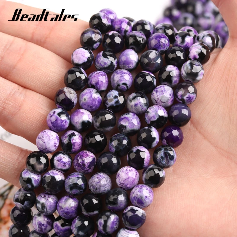 Faceted Natural Stone Beads Purple Two-tone Fire Agate Spacer Bead For Jewelry DIY Making Bracelet Accessories 15" 8mm
Faceted Natural Stone Beads Purple Two-tone Fire Agate Spacer Bead For Jewelry DIY Making Bracelet Accessories 15" 8mm