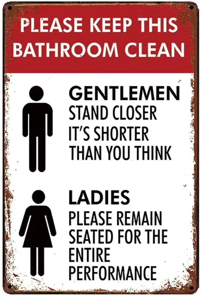 Please Keep This Bathroom Clean Poster Funny Art Decor Vintage Aluminum Retro Metal Tin Sign Painting Decorative Signs 20x30cm
Please Keep This Bathroom Clean Poster Funny Art Decor Vintage Aluminum Retro Metal Tin Sign Painting Decorative Signs 20x30cm