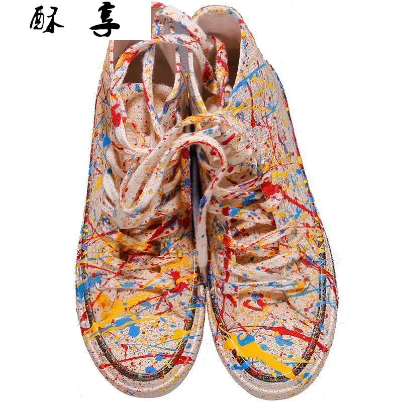 Женские туфли с высоким верхом, повседневные холщовые туфли на шнуровке с ручной росписью граффити, с вулканизированной подошвой, 2021
Женские туфли с высоким верхом, повседневные холщовые туфли на шнуровке с ручной росписью граффити, с вулканизированной подошвой, 2021