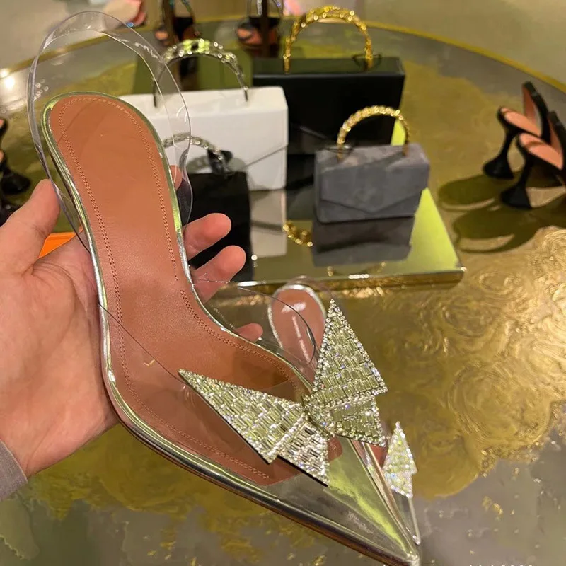 2021 New Pointed Transparent Sandals Women's Bun Water Drill Bow Wine Glass Heels 34-45
2021 New Pointed Transparent Sandals Women's Bun Water Drill Bow Wine Glass Heels 34-45