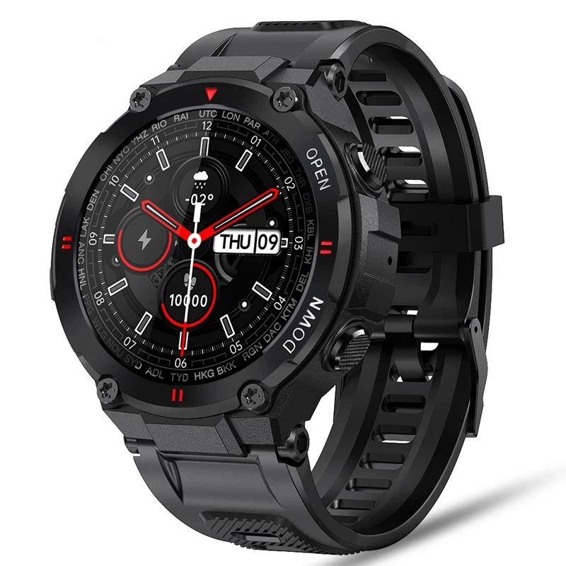 Мужские спортивные Смарт-часы K22 с большой батареей 400 мАч, фитнес-трекер для воспроизведения музыки и воспроизведения музыки, Смарт-часы с ... 
Мужские спортивные Смарт-часы K22 с большой батареей 400 мАч, фитнес-трекер для воспроизведения музыки и воспроизведения музыки, Смарт-часы с ...