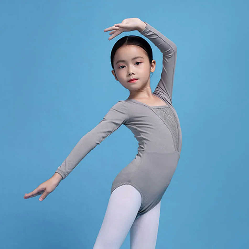 Кружевная танцевальная одежда для балета девочек трико малышей короткий
