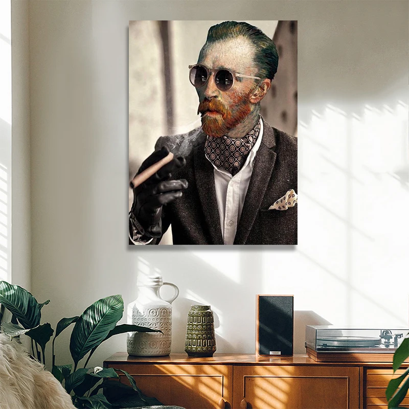 Funny Art Van Gogh with Sunglasses Smokes A Cigar Posters and Prints Canvas Paintings Wall Art Pictures for Living Room Decor
Funny Art Van Gogh with Sunglasses Smokes A Cigar Posters and Prints Canvas Paintings Wall Art Pictures for Living Room Decor
