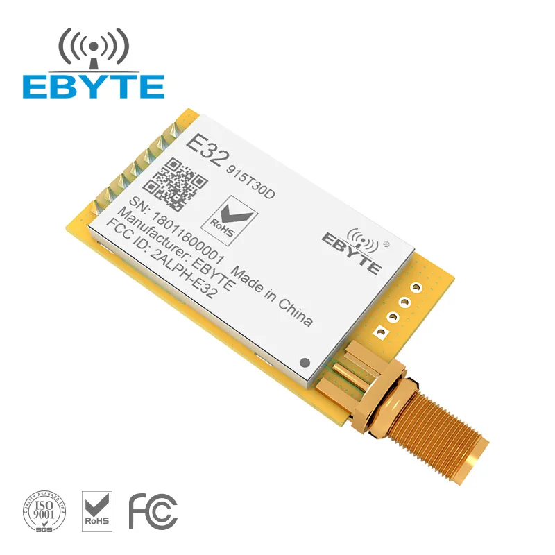 LoRa SX1276 915 МГц 1 Вт IoT uhf беспроводной модуль приемника трансивера 8000 м большой диапазон EBYTE E32-915T30D передатчик SMA антенна
LoRa SX1276 915 МГц 1 Вт IoT uhf беспроводной модуль приемника трансивера 8000 м большой диапазон EBYTE E32-915T30D передатчик SMA антенна
