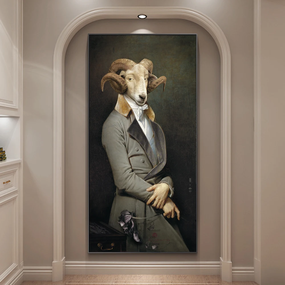Earl of the Goat Creative Animal Oil Painting Print On Canvas Art Postes Nordic Retro Decor Pictures For Living Room Cuadros
Earl of the Goat Creative Animal Oil Painting Print On Canvas Art Postes Nordic Retro Decor Pictures For Living Room Cuadros