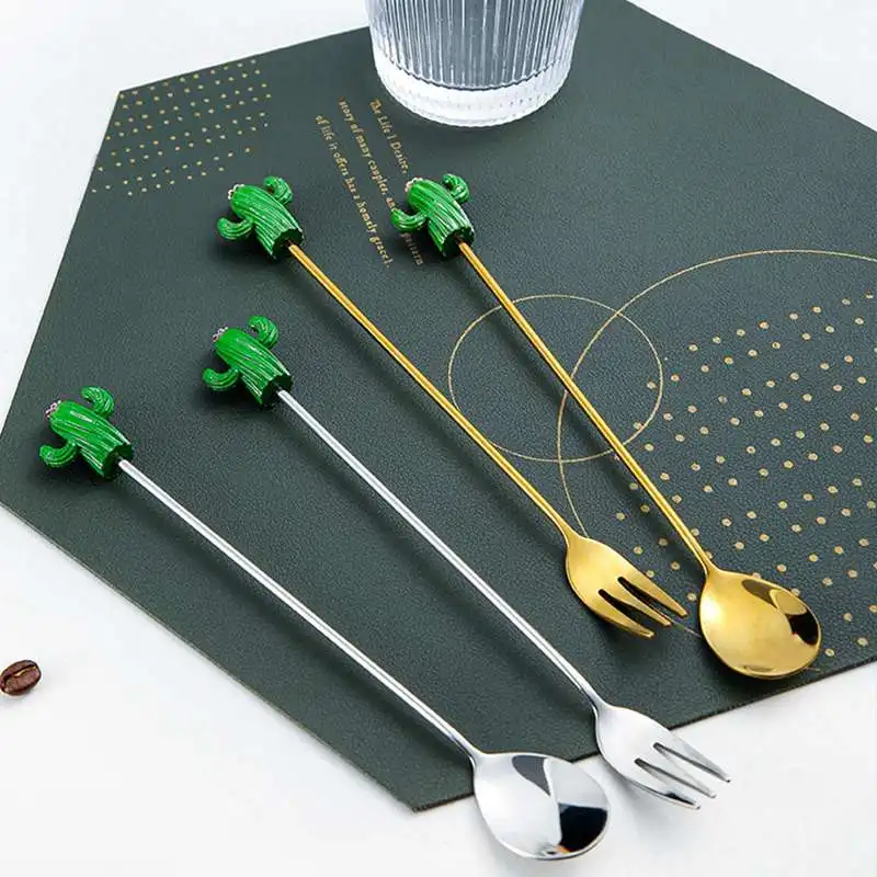 Stainless Steel Spoon Fork Tableware Cute Cactus Dessert Spoon Teaspoon Coffee Stirrer Fruit Fork Home Kitchen Dinnerware
Stainless Steel Spoon Fork Tableware Cute Cactus Dessert Spoon Teaspoon Coffee Stirrer Fruit Fork Home Kitchen Dinnerware