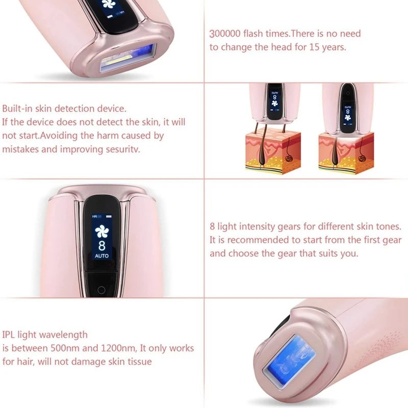 IPL Hair Epilator, Painless Permanent Light Hair Remover & Skin Rejuvenation Device for Women & Men EU Plug
IPL Hair Epilator, Painless Permanent Light Hair Remover & Skin Rejuvenation Device for Women & Men EU Plug