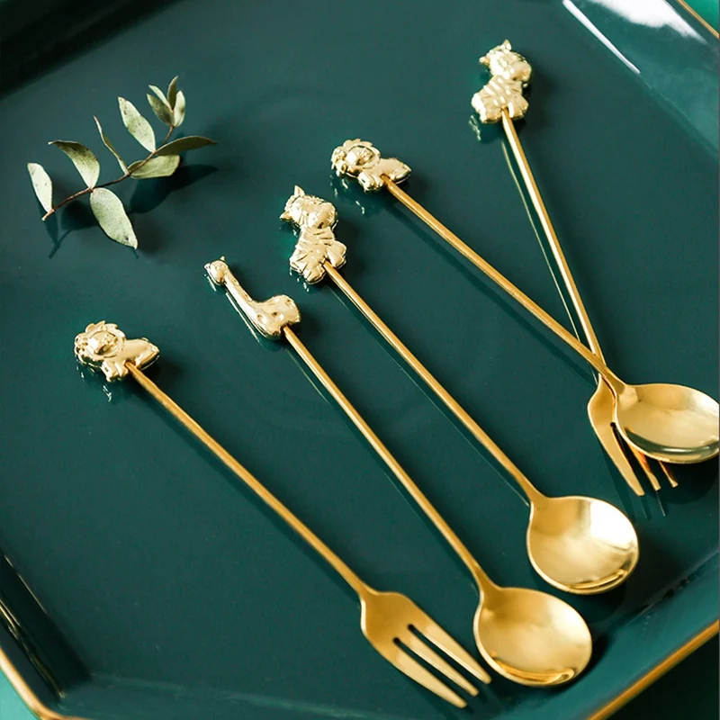 8Pcs/Set Stainless Steel Golden Cutlery Set Dinnerware Set Tableware Fork Spoon Christmas Gift Animals Spoon Fork Set
8Pcs/Set Stainless Steel Golden Cutlery Set Dinnerware Set Tableware Fork Spoon Christmas Gift Animals Spoon Fork Set