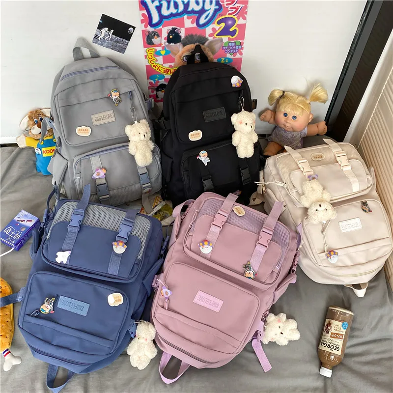 School Luxury Nylon Fashion Bags Mesh Laptop Student Women Badge College Teenage Backpacks Buckle Girls Female Cute 2021 New
School Luxury Nylon Fashion Bags Mesh Laptop Student Women Badge College Teenage Backpacks Buckle Girls Female Cute 2021 New
