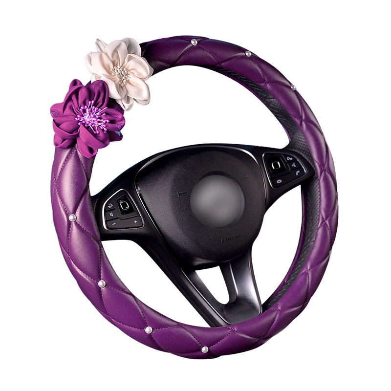 Luxury Diamond Crystal Rose Flower Car Steering Wheel Cover Leather Rhinestone Covered Steering-Wheel Covers Women Accessories
Luxury Diamond Crystal Rose Flower Car Steering Wheel Cover Leather Rhinestone Covered Steering-Wheel Covers Women Accessories