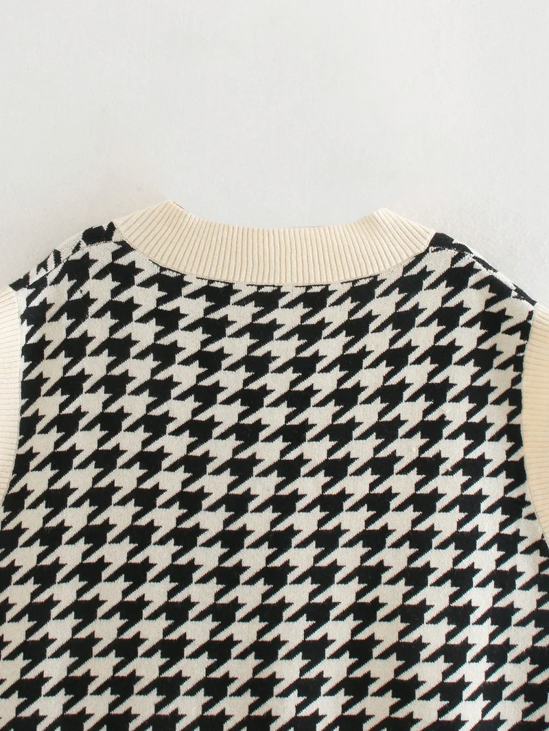 Autumn fashion Women's knit sweaters 2020 Fall New Houndstooth Sleeveless Pullover Sweater Knitwear sweater vest women clothes
Autumn fashion Women's knit sweaters 2020 Fall New Houndstooth Sleeveless Pullover Sweater Knitwear sweater vest women clothes