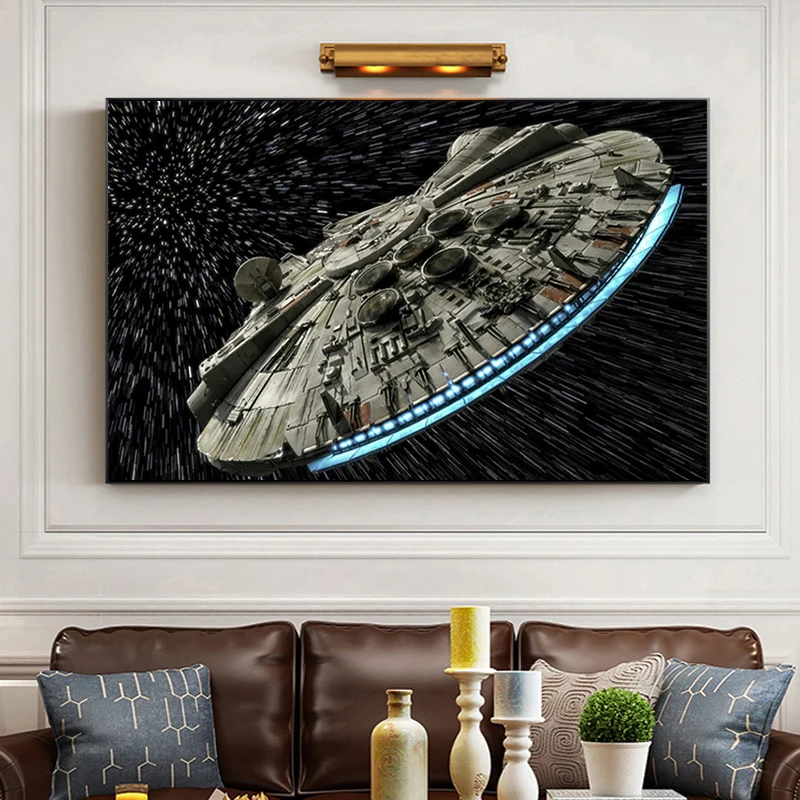 Disney Star Wars Film Destroyer Falcon Spaceship Canvas Painting Prints Posters Wall Art Pictures for Living Room Decor Cuadros | Дом и сад