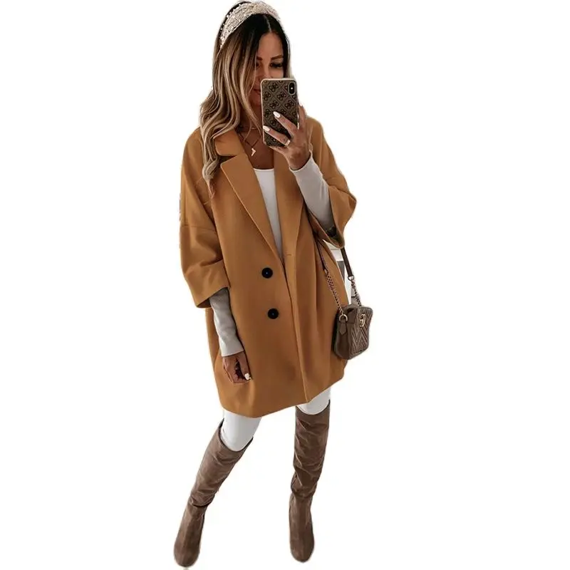 Autumn Winter Coat Women Korean Style Vintage Long Coat Women 2021 Elegant V-Neck Button Lapel Pocket Woolen Coat Womens 
Autumn Winter Coat Women Korean Style Vintage Long Coat Women 2021 Elegant V-Neck Button Lapel Pocket Woolen Coat Womens