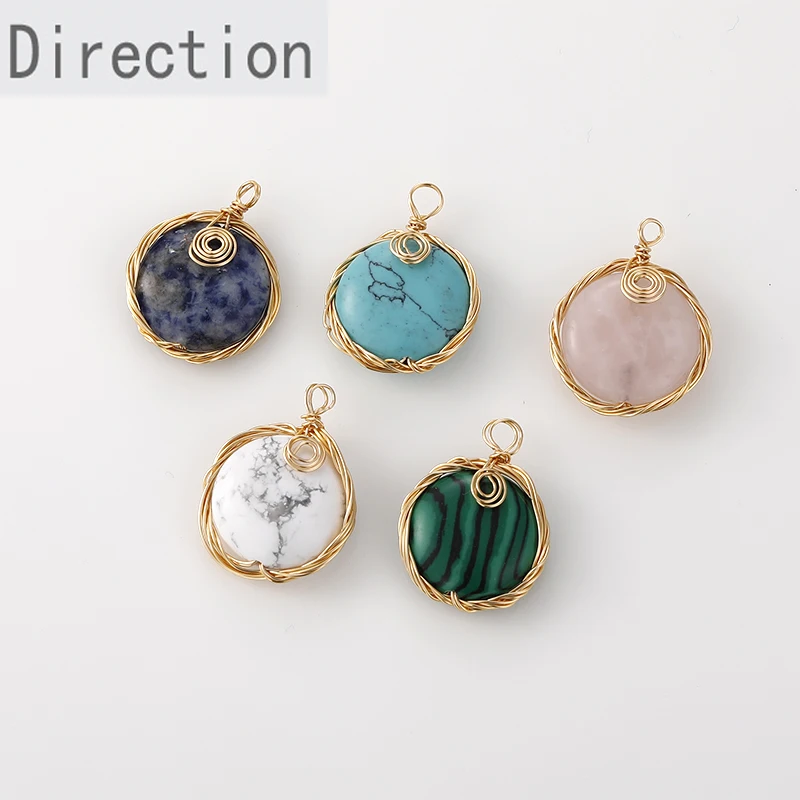 Natural stone crystal semi-precious stone round pendant diy handmade earring necklace bracelet pendant accessories material 1PCS
Natural stone crystal semi-precious stone round pendant diy handmade earring necklace bracelet pendant accessories material 1PCS