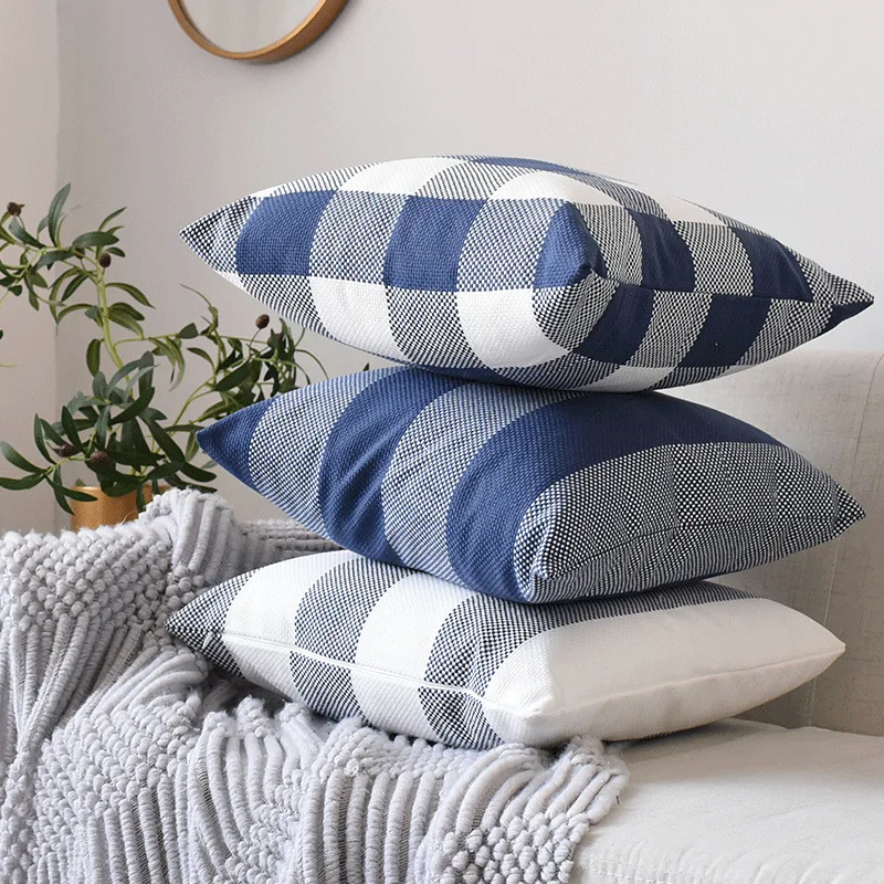 Navy Black Cushion Cover Retro Lattice Strip Pillowcase Home Sofa Bed 45x45Cm/30x50Cm Zipper Open 2022 Home Decoration 
Navy Black Cushion Cover Retro Lattice Strip Pillowcase Home Sofa Bed 45x45Cm/30x50Cm Zipper Open 2022 Home Decoration