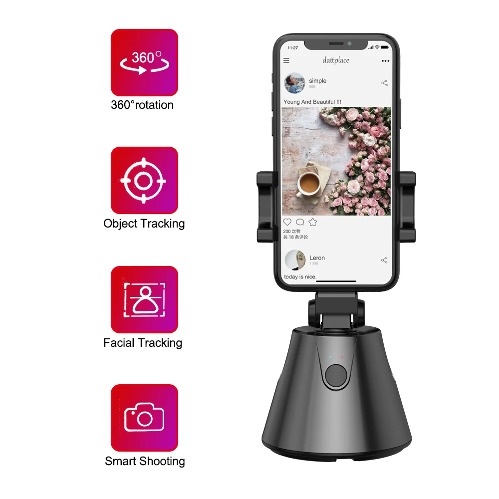 360 Degree Phone Holder Stand Auto Face Object Tracking Smart Shooting Camera Selfie Stick Rotation for YouTube Live Stream Vlog
360 Degree Phone Holder Stand Auto Face Object Tracking Smart Shooting Camera Selfie Stick Rotation for YouTube Live Stream Vlog