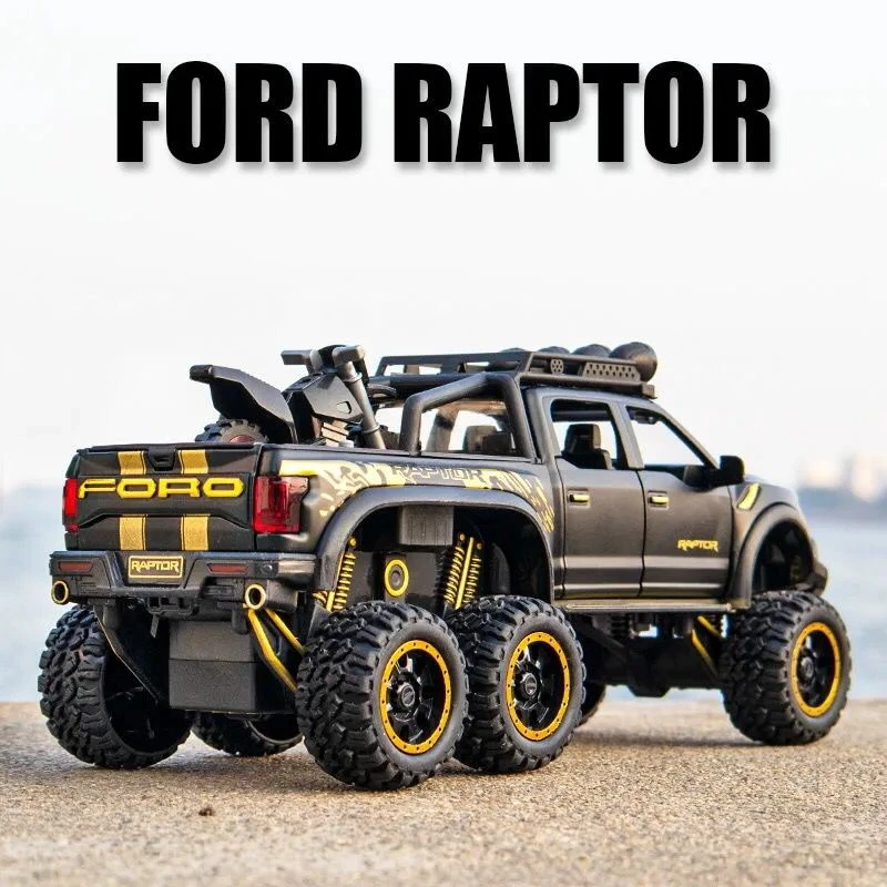 1/28 пикап Ford Raptor F150 модель автомобиля из сплава Литые и игрушечные металлические