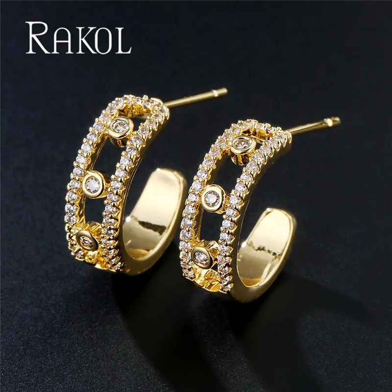 RAKOL Fashion Shining Round Cubic Zirconia Circle Shape Stud Earrings for Women Luxury Party Wedding Jewelry
RAKOL Fashion Shining Round Cubic Zirconia Circle Shape Stud Earrings for Women Luxury Party Wedding Jewelry