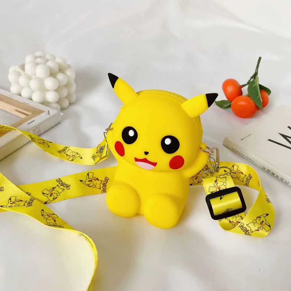 Kawaii аниме Portemonnee Игрушки для девочек милый мультяшный Пикачу силикон Rits сумка