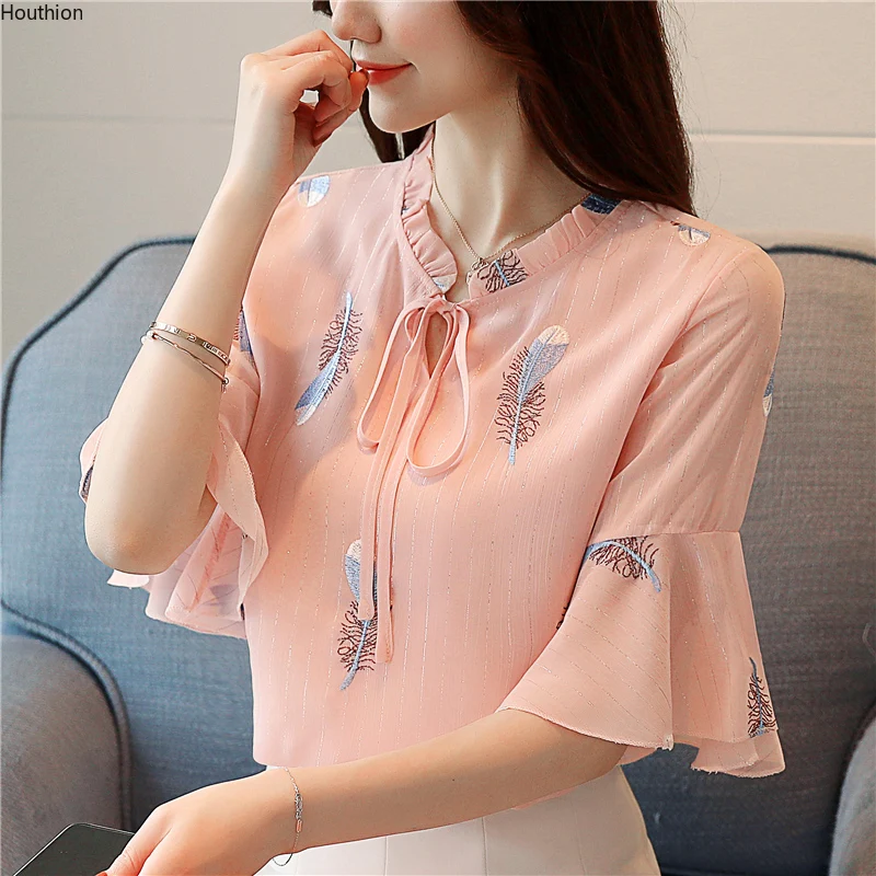 Chiffon Women's Blouse Casual Summer Tops Fashion Cloth Shirt Short Sleeve Top Regular O-neck Print Lady Blusas Houthion
Chiffon Women's Blouse Casual Summer Tops Fashion Cloth Shirt Short Sleeve Top Regular O-neck Print Lady Blusas Houthion