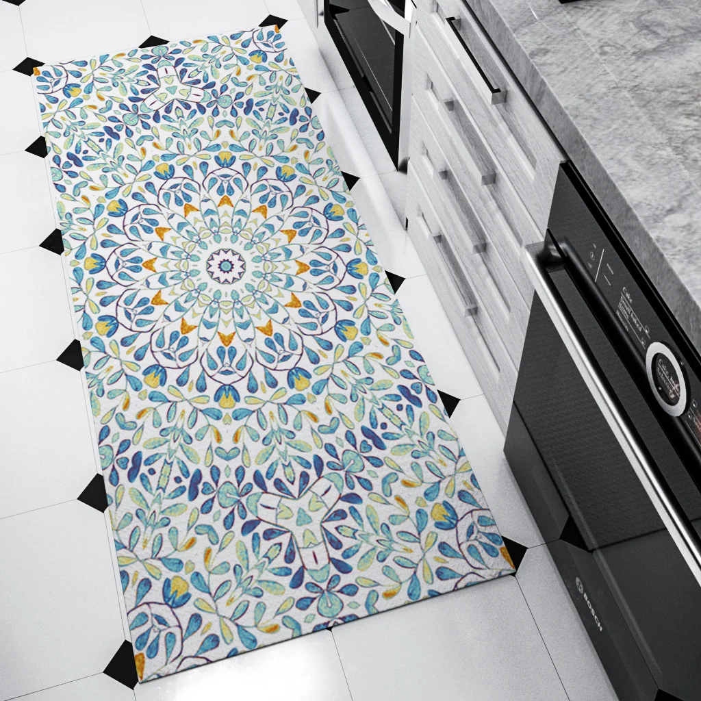 

Mandala Floor Mat Home Area Rugs Large Living Room Bedroom Bathroom Decoration Print Datura Illusion Carpet Kitchen Doormat