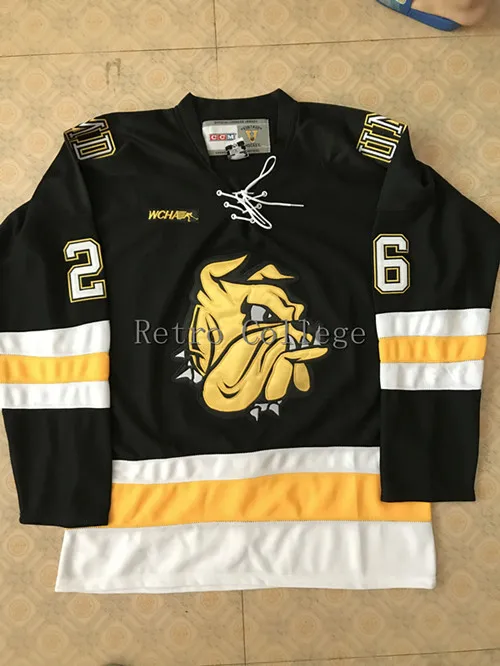 Игровые майки Minnesota Duluth Bulldogs hermantown Чад Huttel мужские хоккейные с вышивкой