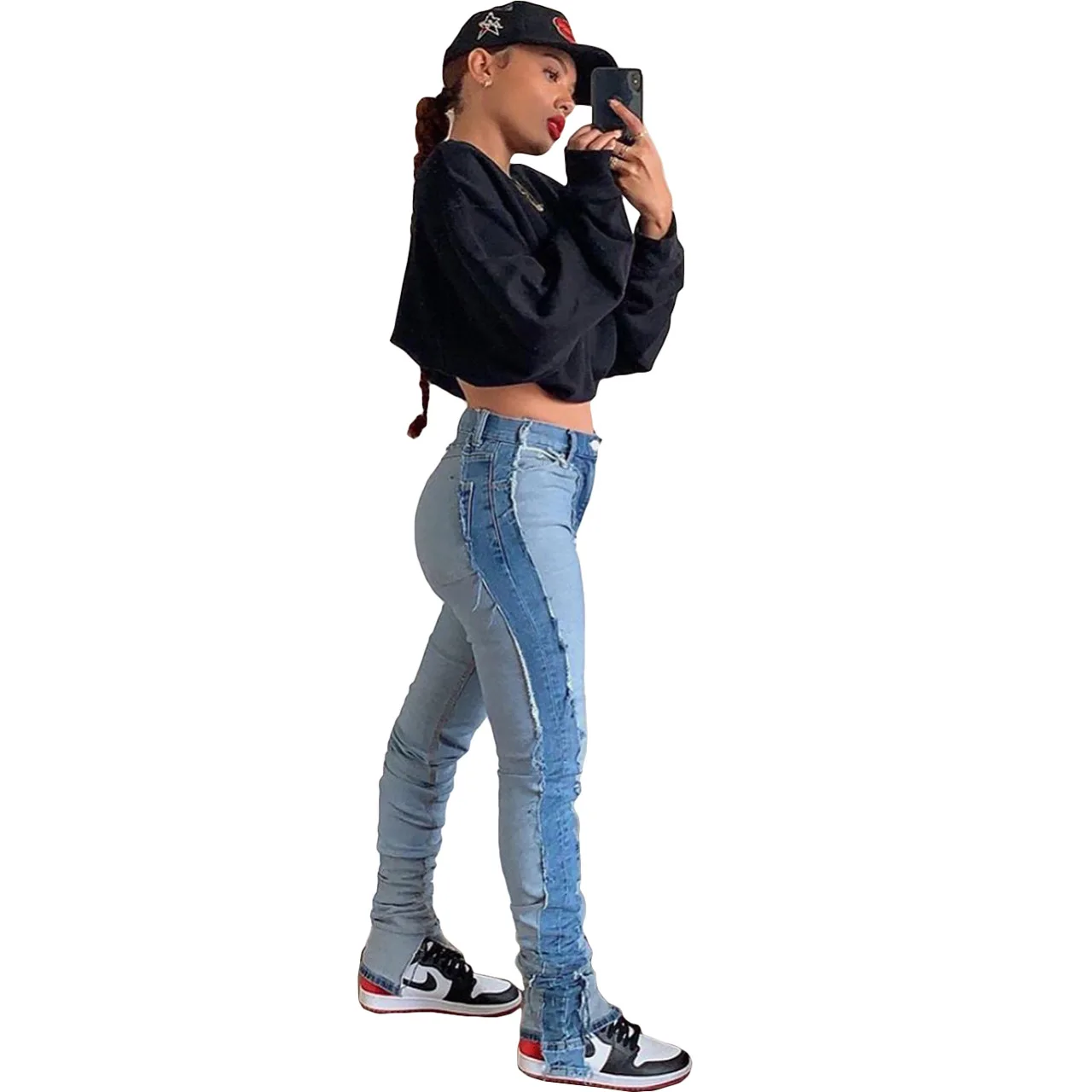 2021 New Women's Patchwork Washed Jeans Flared Retro Wide Leg Jeans Style Waist Type Fit Type Length Age Decoration Fabric Type
2021 New Women's Patchwork Washed Jeans Flared Retro Wide Leg Jeans Style Waist Type Fit Type Length Age Decoration Fabric Type